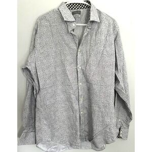 Thomas Dean Shirt Mens XL Gray Button Down Long Sleeve Casual Dress‎ Modern